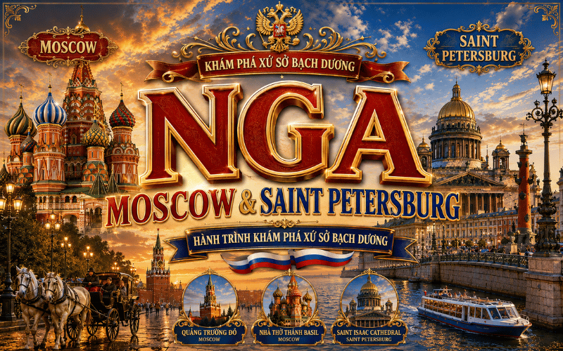 NGA: MOSCOW – SAINT PETERSBURG 9N8Đ <br> Bay Vietnam Airlines